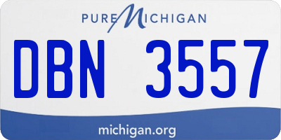 MI license plate DBN3557