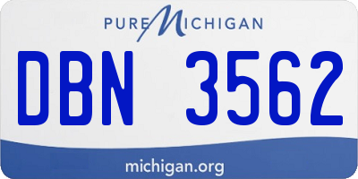 MI license plate DBN3562