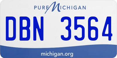 MI license plate DBN3564