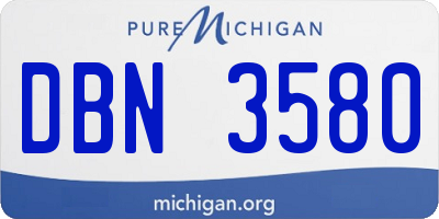 MI license plate DBN3580