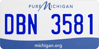 MI license plate DBN3581