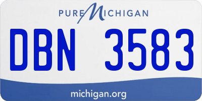 MI license plate DBN3583