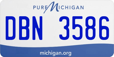 MI license plate DBN3586