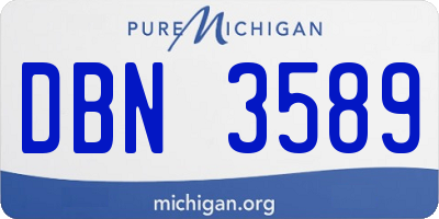 MI license plate DBN3589