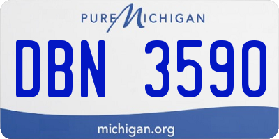 MI license plate DBN3590