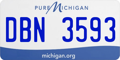 MI license plate DBN3593