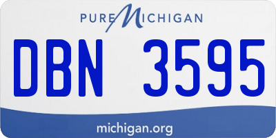 MI license plate DBN3595