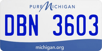 MI license plate DBN3603