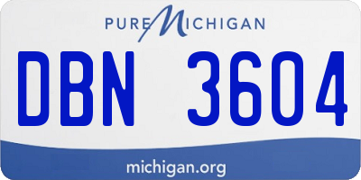 MI license plate DBN3604