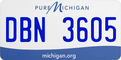 MI license plate DBN3605