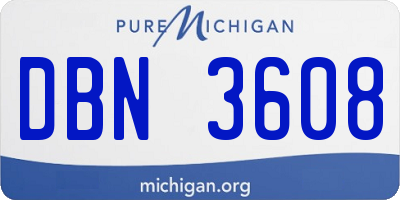 MI license plate DBN3608