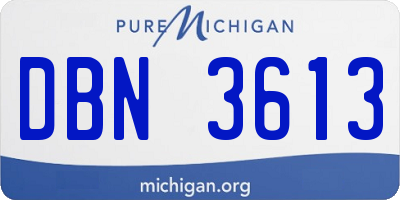 MI license plate DBN3613