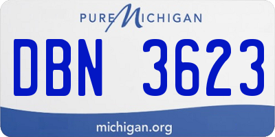 MI license plate DBN3623