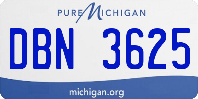 MI license plate DBN3625