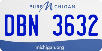 MI license plate DBN3632
