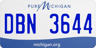 MI license plate DBN3644