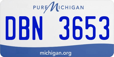 MI license plate DBN3653