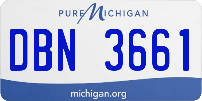 MI license plate DBN3661