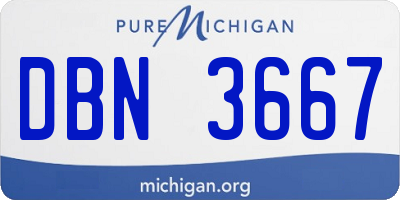 MI license plate DBN3667