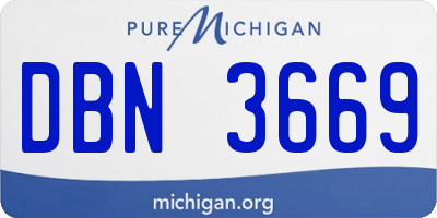 MI license plate DBN3669