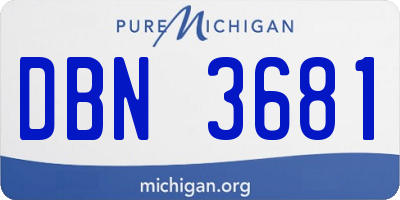 MI license plate DBN3681