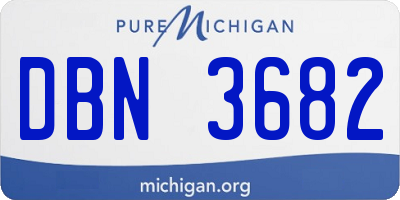MI license plate DBN3682