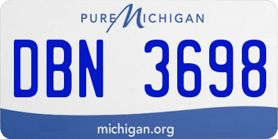 MI license plate DBN3698