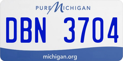 MI license plate DBN3704