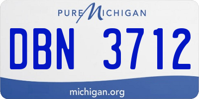 MI license plate DBN3712
