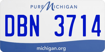 MI license plate DBN3714