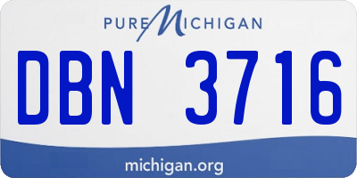 MI license plate DBN3716