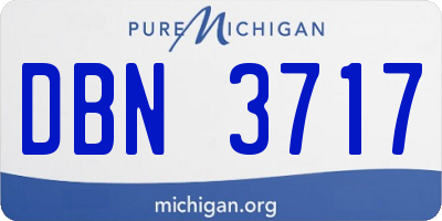 MI license plate DBN3717