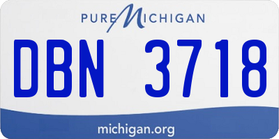 MI license plate DBN3718