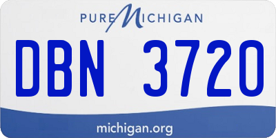MI license plate DBN3720