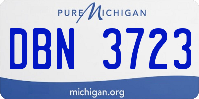 MI license plate DBN3723