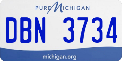 MI license plate DBN3734