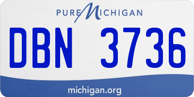 MI license plate DBN3736