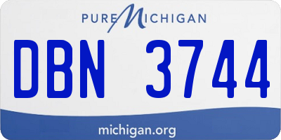 MI license plate DBN3744