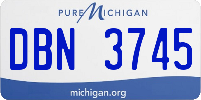 MI license plate DBN3745