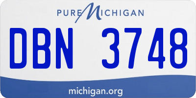 MI license plate DBN3748