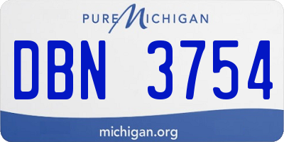 MI license plate DBN3754