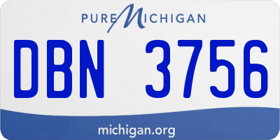 MI license plate DBN3756