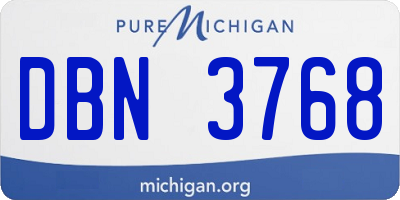 MI license plate DBN3768