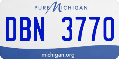 MI license plate DBN3770