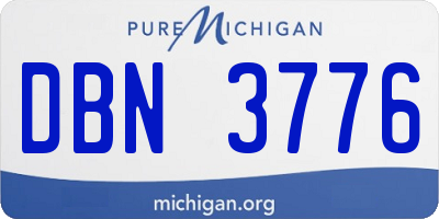 MI license plate DBN3776