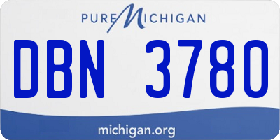 MI license plate DBN3780
