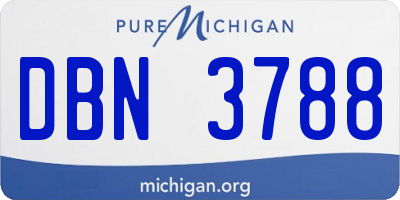 MI license plate DBN3788