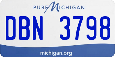 MI license plate DBN3798