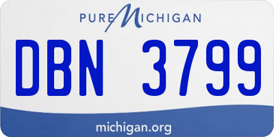 MI license plate DBN3799