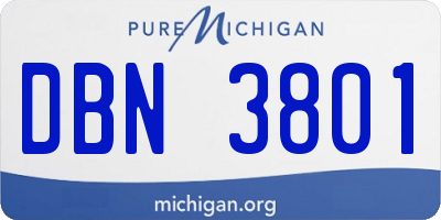 MI license plate DBN3801